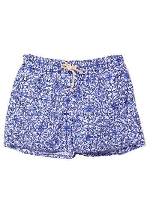 Men's costume with majolica print Aram Capri | ACBXM0124BLU